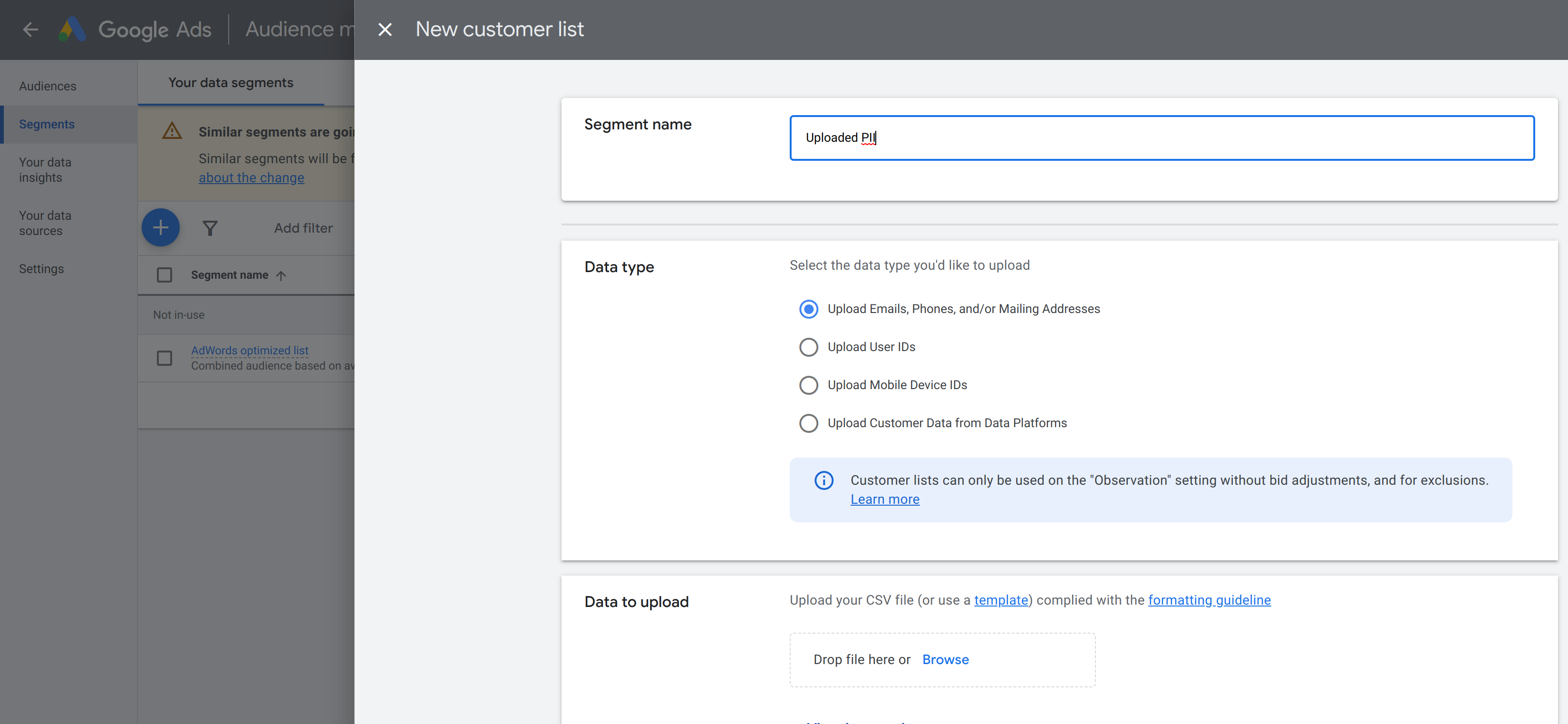 Similar audiences/Lookalike audiences on Google Ads